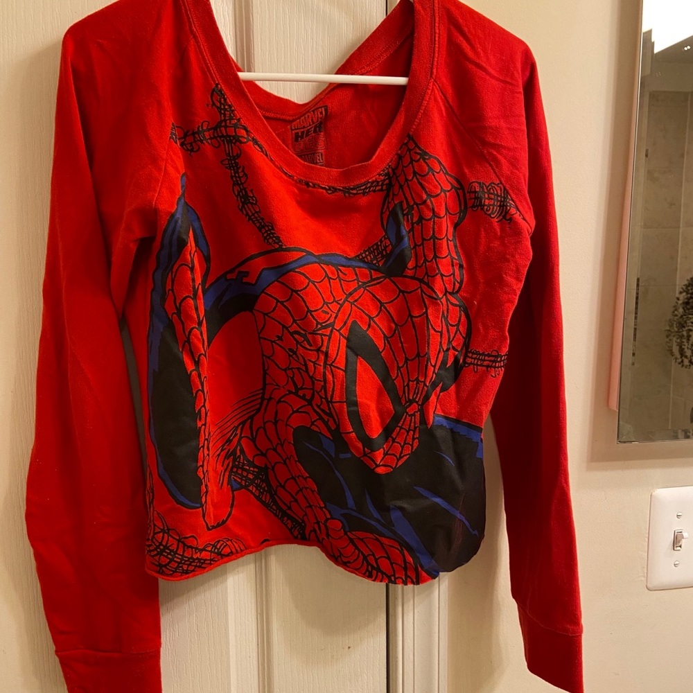 Spider-Man Red Crop Top Sweater